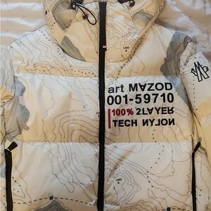 Moncler Gray and White Puffer Jacket